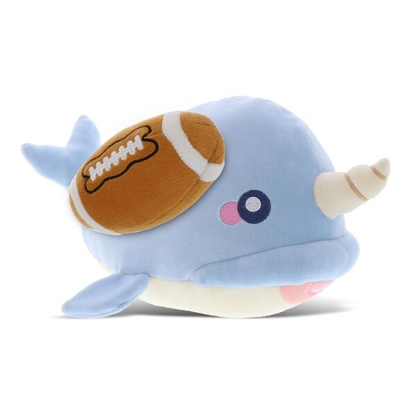 slide 2 of 6, DolliBu Soft Huggable Narwhal Stuffed Animal with Football Plush - 11.75 inches