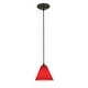 preview thumbnail 1 of 0, Access Lighting Martini Bronze Integrated LED Cord Pendant, Red Shade