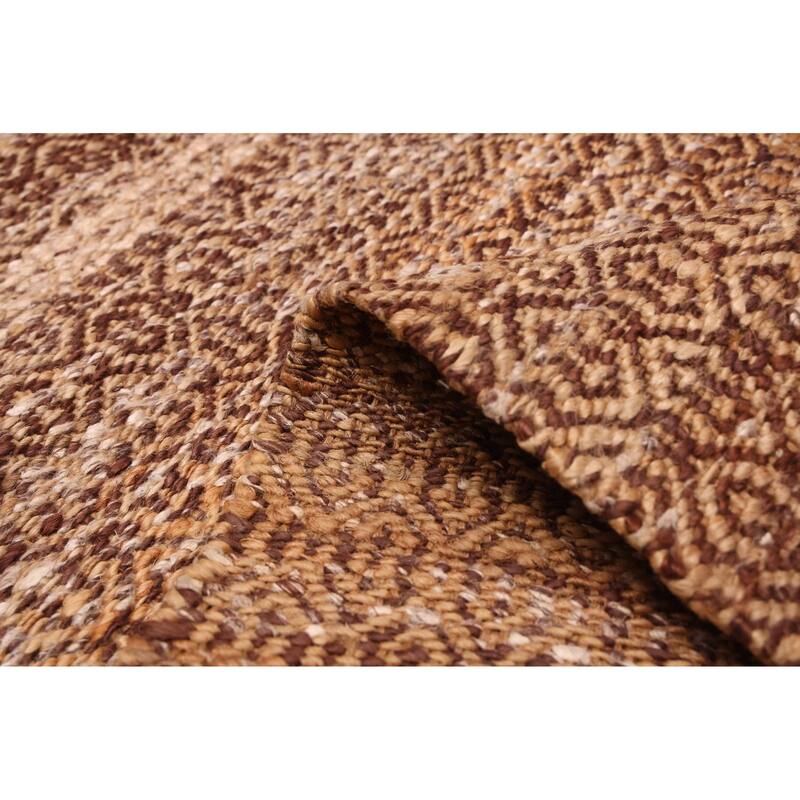 ECARPETGALLERY Braided Weave Palas Denizli Brown Jute Rug - 5'6 x 7'8