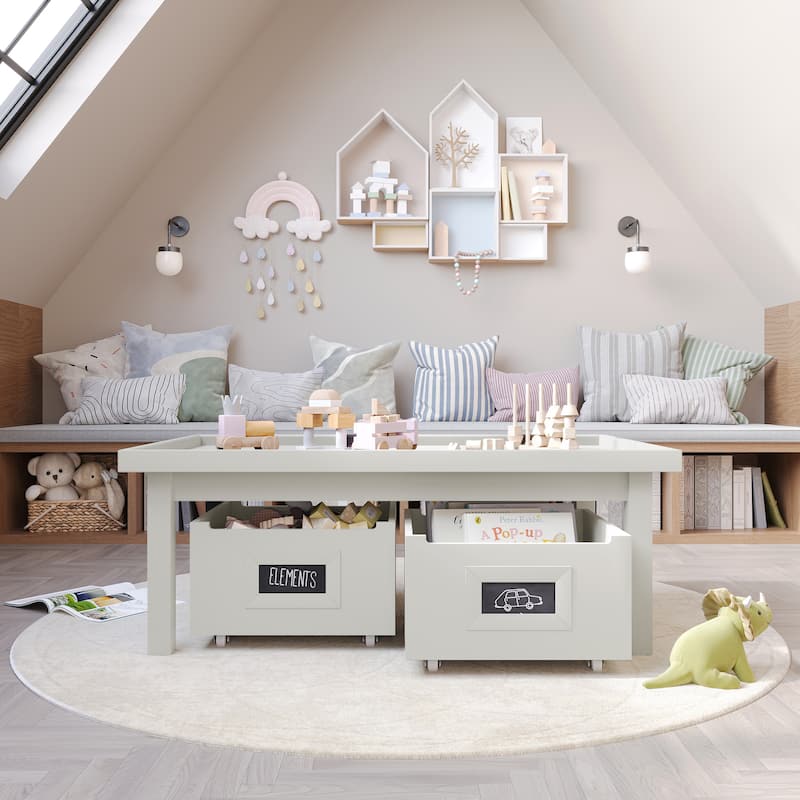 CraftPorch Contemporary Kids Table with Drawers