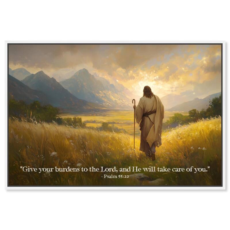 Give Your Burdens Canvas by Art Remedy - White - 30" x 20"
