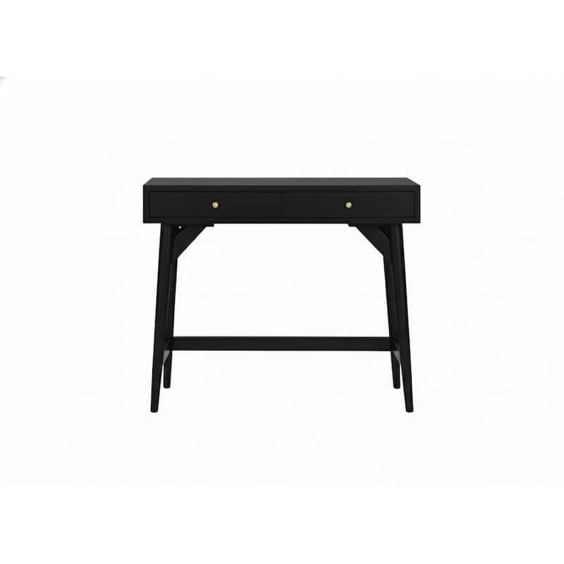 Alpine Furniture Flynn 2 Drawer Mini Desk in Black