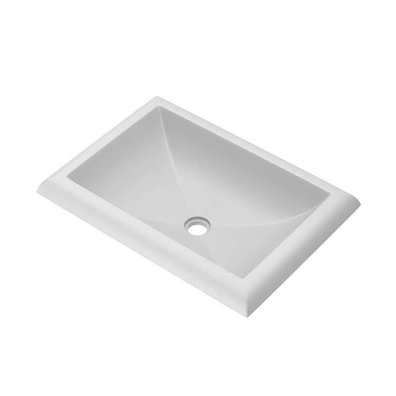 Montecito NativeStone and Concrete Drop-in Bathroom Sink - 21.5" x 15.5" x 5.25" - Pearl