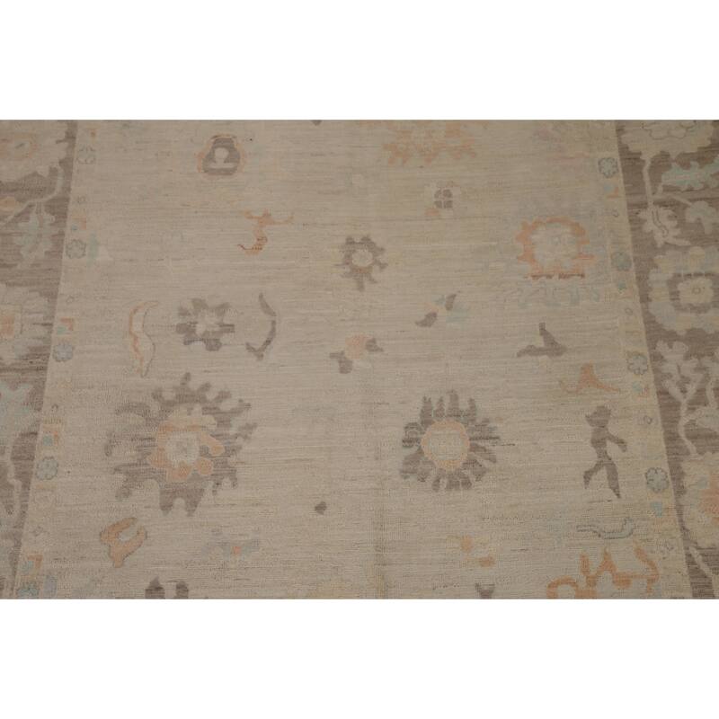 Vegetable Dye Oushak Turkish Area Rug Hand-knotted Wool Carpet - 8'4"x 9'11"