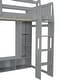 preview thumbnail 14 of 25, Multi-Functional Gaming Loft Bed with Built-in Desk & Storage Cabinets, Wood Bed Frame with LED and a Hanging Clothes Rack
