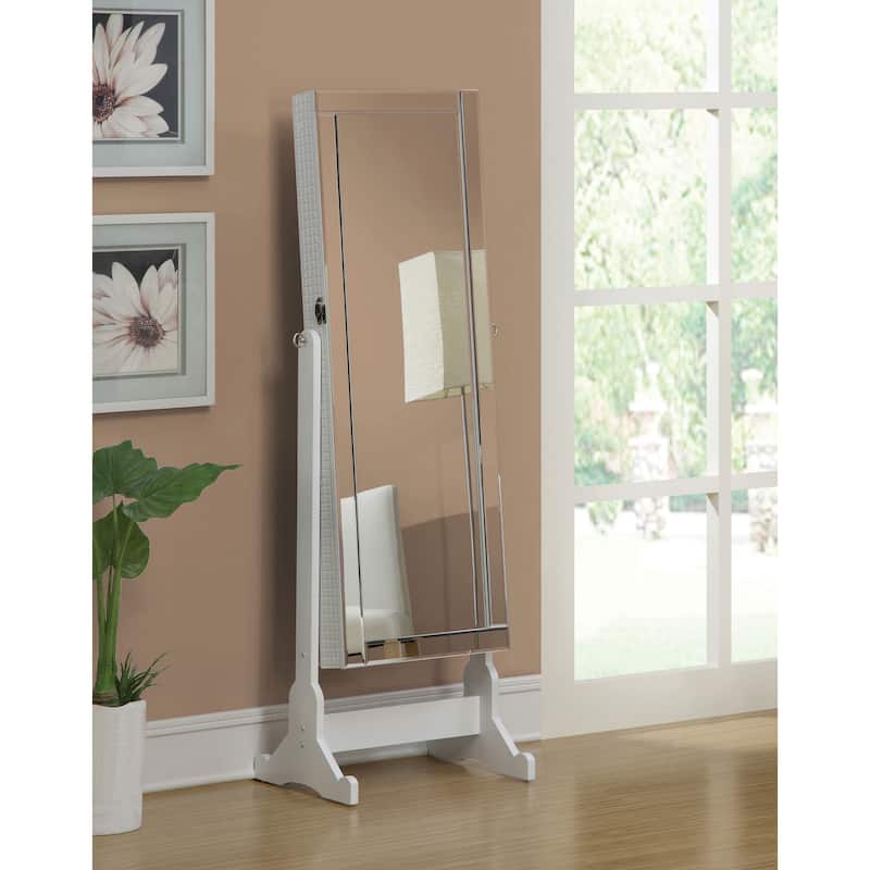 Zayas Cheval Mirror With Jewelry Storage White - 20" x 15" x 57.5"