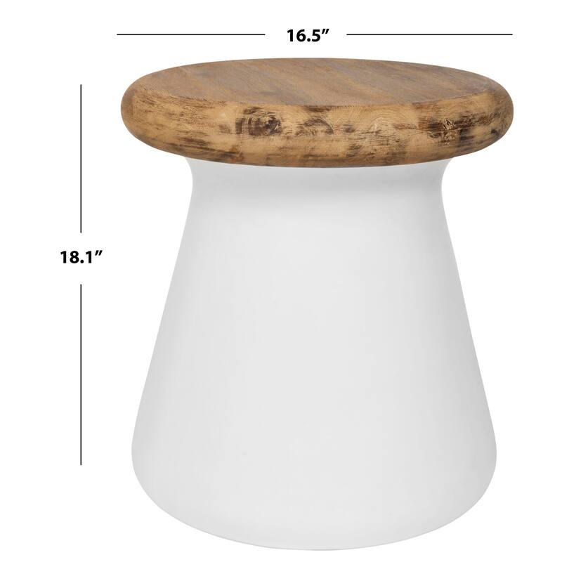 SAFAVIEH Muriele Concrete Indoor/ Outdoor Accent Table (Dark Grey) - 16.5" x 16.5" x 18.1" - 17Wx17Dx18H