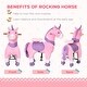 preview thumbnail 4 of 8, Pink and Purple Unicorn Rocker with Padded Seat and Sparkly Horn, for Kids 3-6 Years