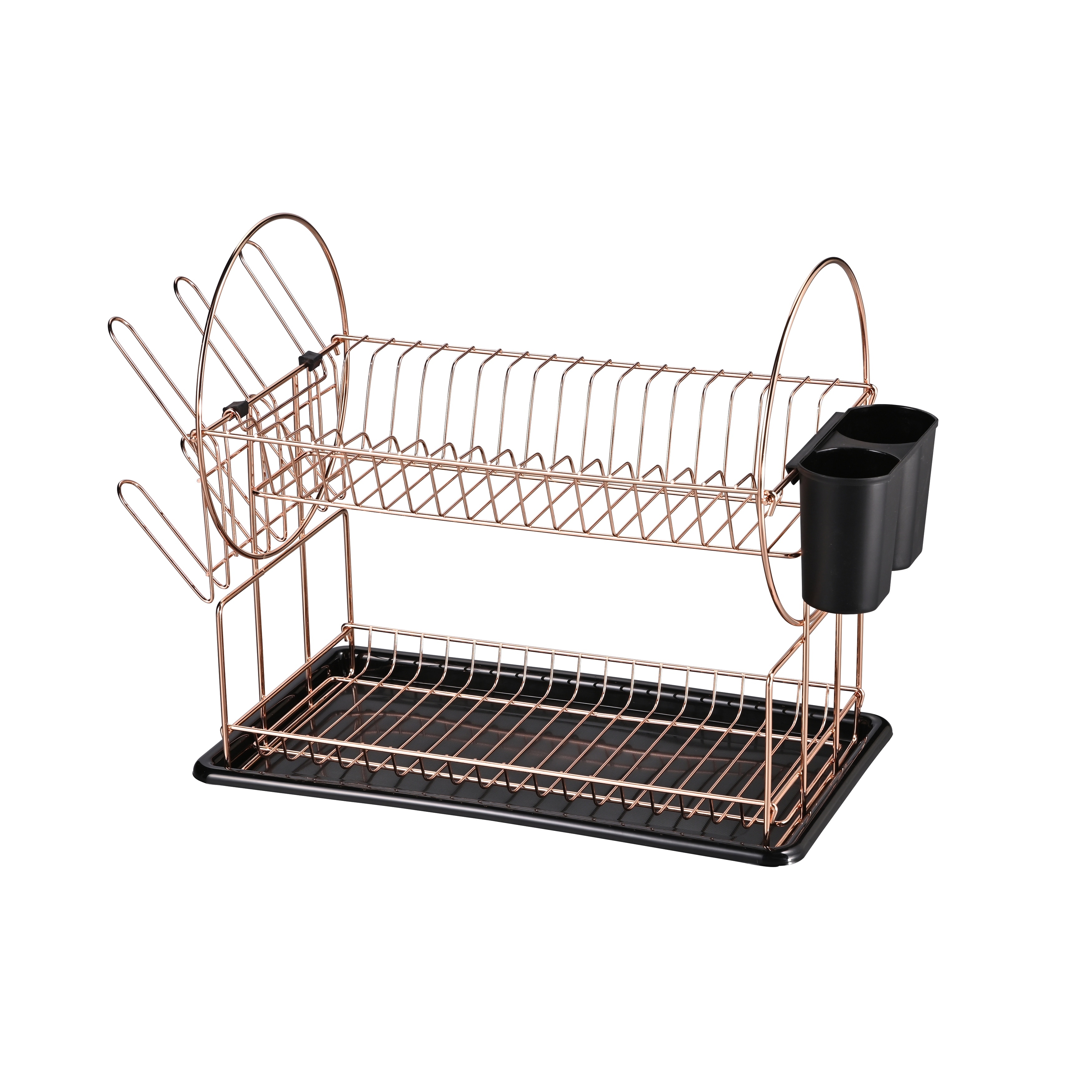 Jiallo Stainless Steel 2-Tier dish rack with dripping tray (Rose Gold) -  20-3/4x9-1/4x14-1/8 - Bed Bath & Beyond - 36965832