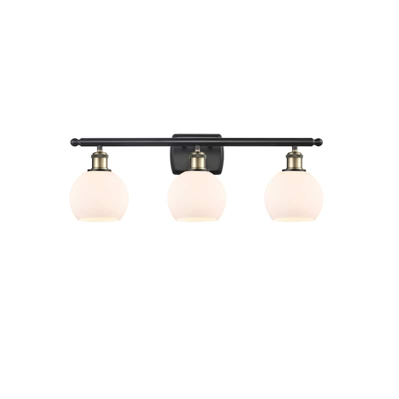 Innovations Lighting 516-3W-10-26 Athens Vanity Athens 3 Light 26" - Black Antique Brass / Matte White