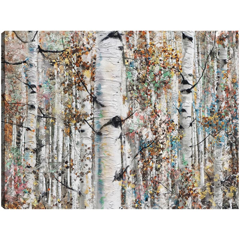 Jeweled Birches By Studio Arts Canvas Art Print