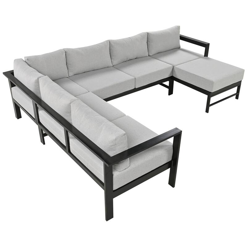 U-shaped Outdoor Modular Sofa Set with Metal Frame