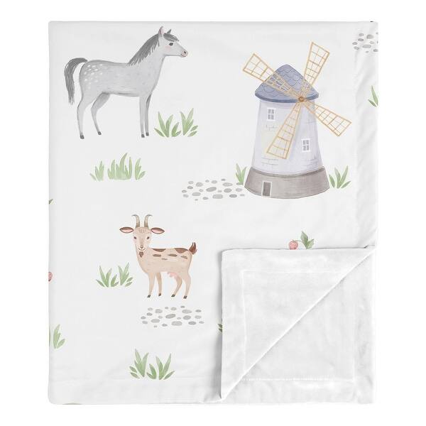slide 2 of 7, Farm Animals Collection Boy Girl Baby Receiving Security Swaddle Blanket - Watercolor Farmhouse Horse Cow Sheep Pig