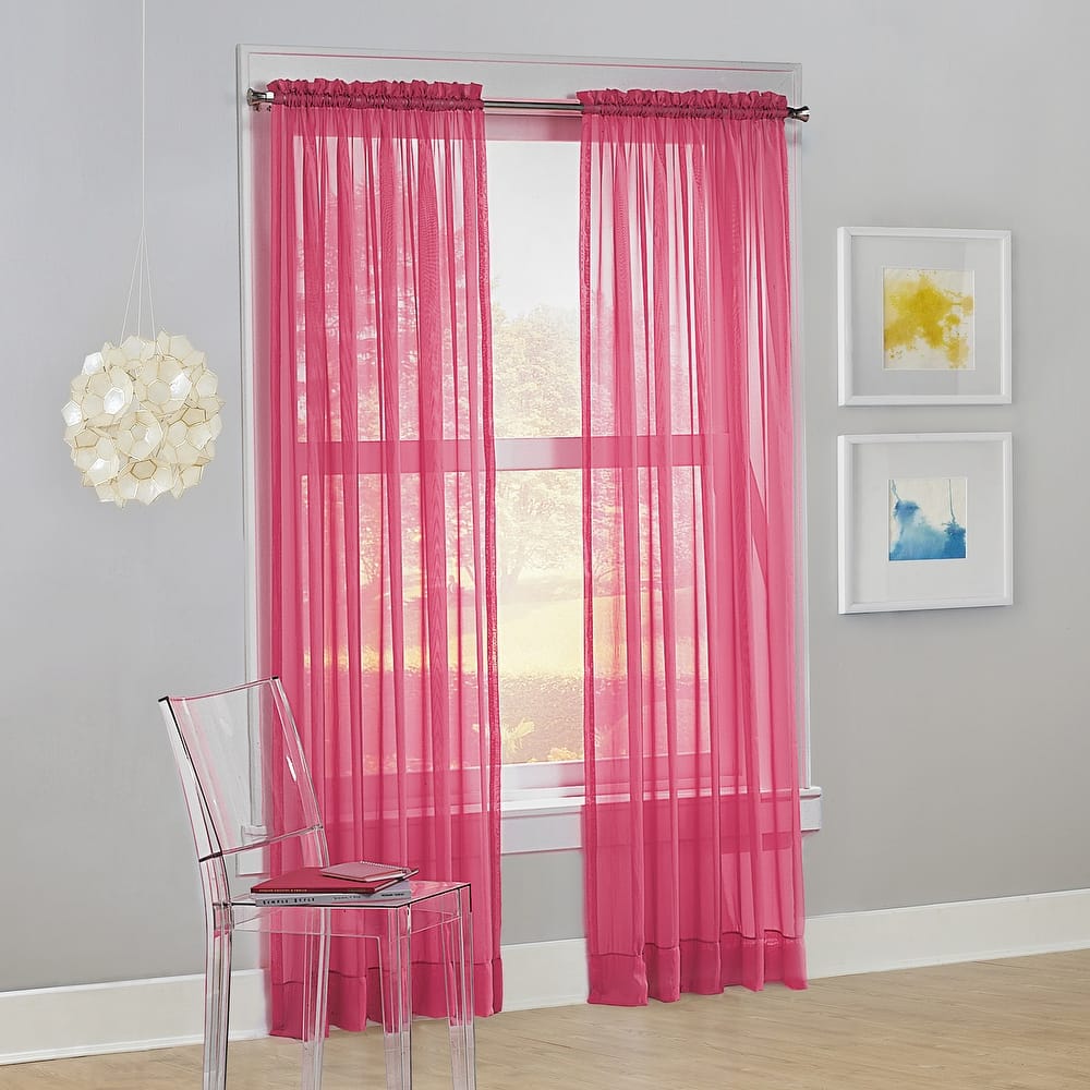 No. 918 Calypso Voile Sheer Rod Pocket Curtain Panel, Single Panel