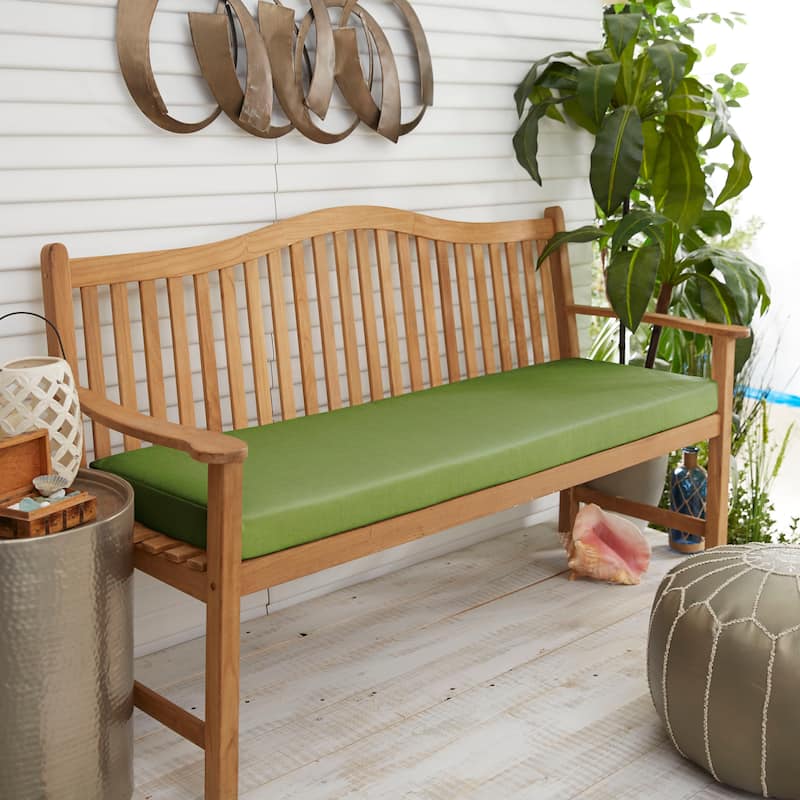 Sunbrella Cilantro Green Indoor/Outdoor Bench Cushion - 48 in W x 19 in D