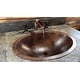 preview thumbnail 1 of 0, 19" Oval Rio Grande Copper Bathroom Sink Drop In or Under Mount - 19" x 14" x 5"
