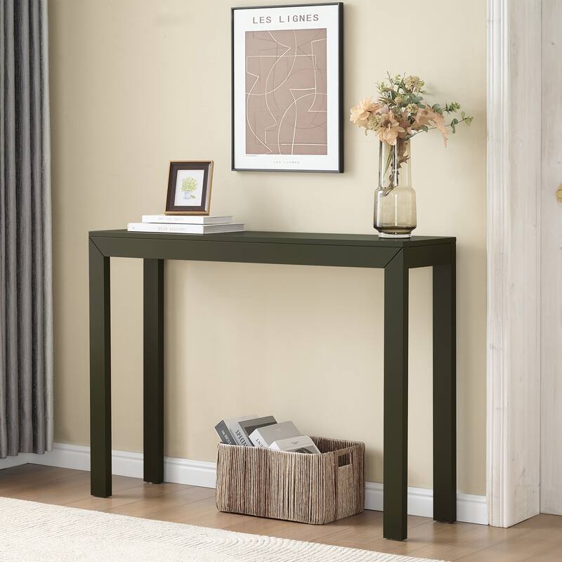 Russell Collection Modern Wood Rectangle Console Table - Caviar