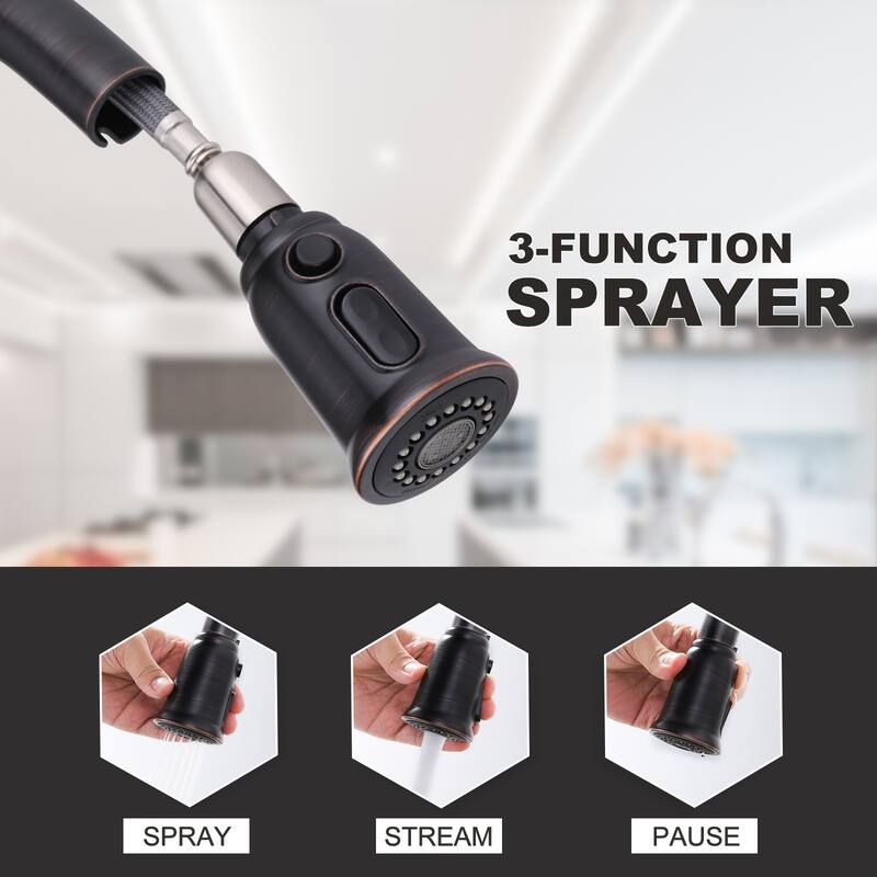 WOWOW Pull Down Sprayer Kitchen Faucet
