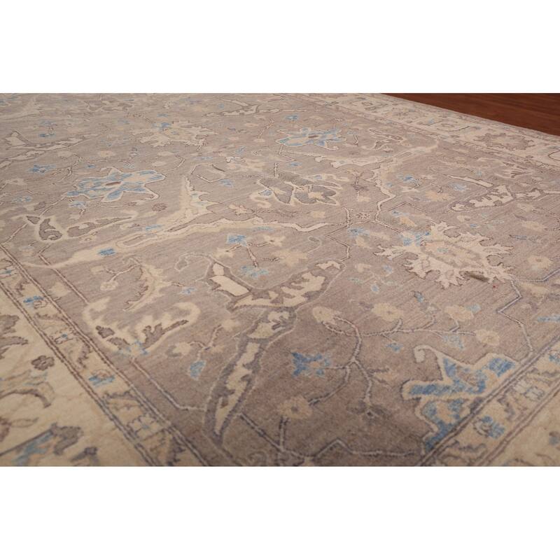 Oushak Turkish Area Rug Vegetable Dye Handmade Wool Carpet - 8'8" x 11'8"