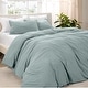 preview thumbnail 1 of 4, Bare Home Premium Washed Microfiber Duvet Cover and Sham Set Sea Spray - Full