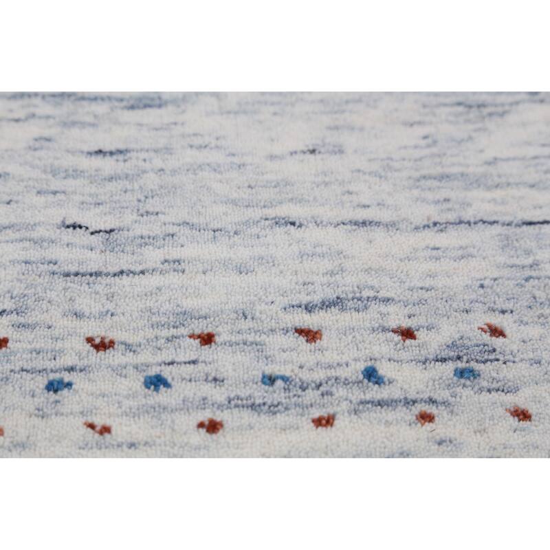 Gabbeh Oriental Area Rug Handmade Beige Tribal Wool Carpet - 7'11" x 9'11"