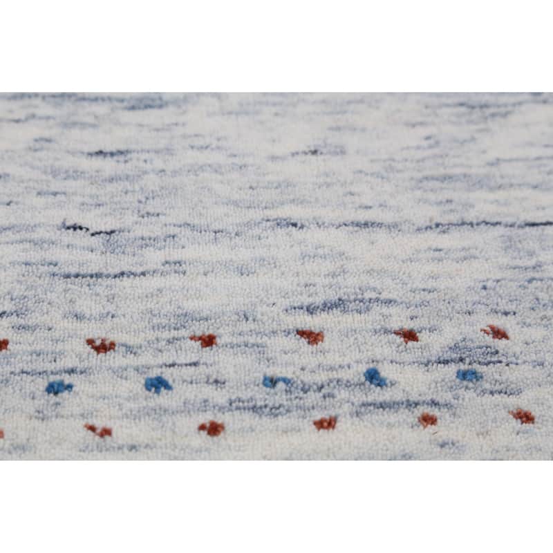 Hand Knotted Oriental 100% Wool Carpet Tribal Animal Pictorial Greys & Charcoal Gabbeh Area Rug - 9' 11'' X 7' 11''