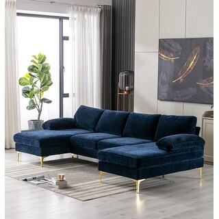 Pillow Top Arm Sectional Sofa Accent Sofa Living Room Sofa with Chaise ...