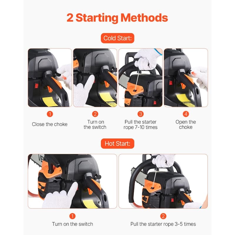 20 Inch Gas Chainsaw 62CC 3.8HP Heavy Duty Power Saw with Easy Start for Logging and Tree Trimming