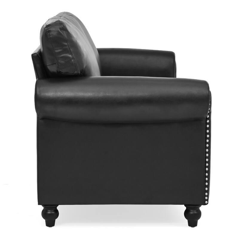 Stylish Sofa with Detachable Cushions, Pocket Spring Support & Silver Nailhead Detail - Ideal for Living Rooms
