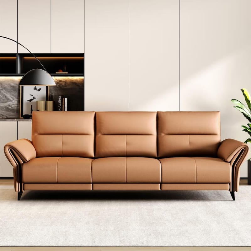 112.5'' Vegan Leather Power Reclining Sofa with USB Charging Port