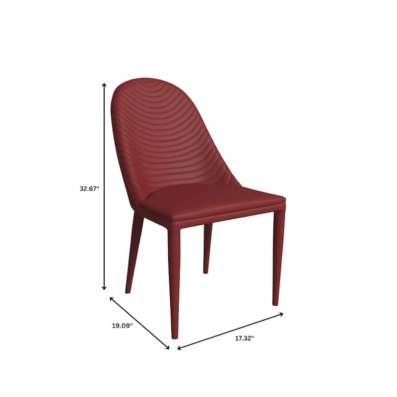 Seville Dining Chair Upholstered in Leather with Iron Legs Set of 4