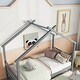 preview thumbnail 10 of 10, Twin Floor Bed with Bedside Bookcase,Shelves,Guardrails