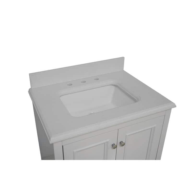 KitchenBathCollection Nantucket 30" Bathroom Vanity with Quartz Top