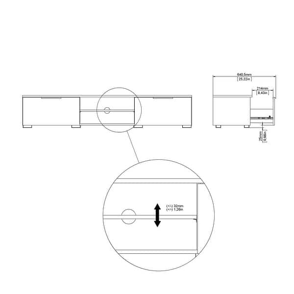 dimension image slide 2 of 10, Porch & Den Match 2-Drawer and 2-Shelf TV Stand