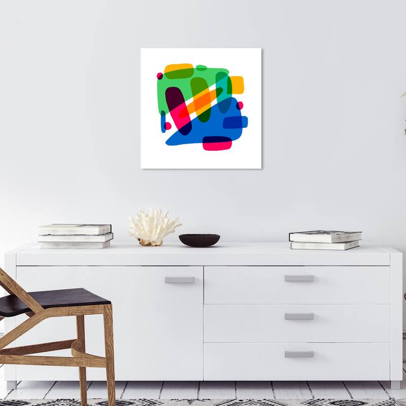 Wynwood Studio Canvas Abstract Abstract Pathways Blue and Modern & Contemporary Wall Art Canvas Print - 20 x 20