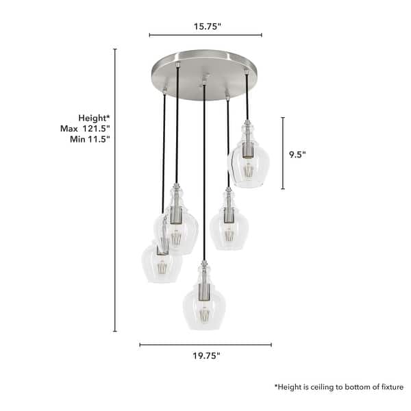 dimension image slide 3 of 4, Hunter Maple Park Round Cluster Ceiling Light- Kitchen Island, Dining Room, Entry - Modern Farmhouse, Contemporary, Transitional