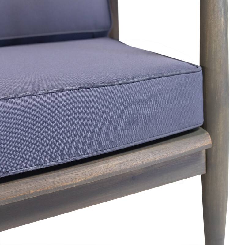 Acacia Wood Loveseat & Coffee Table Set for Outdoor Use