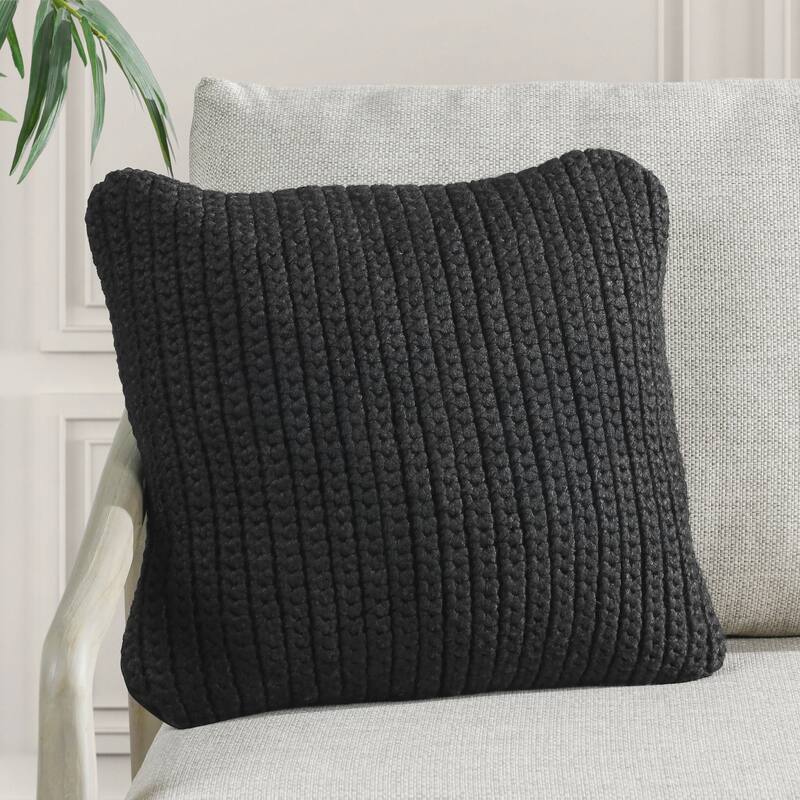 Villa by Classic Home Prism Performance Outdoor Throw Pillow - 22x22 - Black