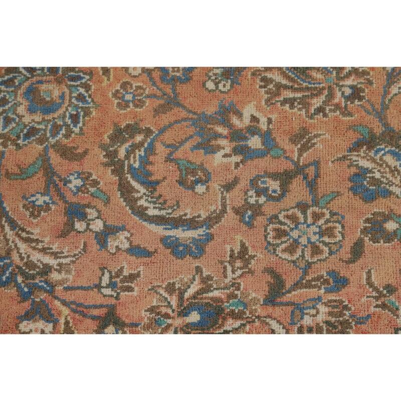 Traditional Kashan Persian Vintage Area Rug Hand-Knotted Wool Carpet - 8'1" x 11'5"