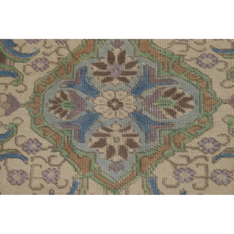 Floral / Medallion Tabriz Persian Area Rug Hand-Knotted Wool Carpet - 9'6"x 12'7"
