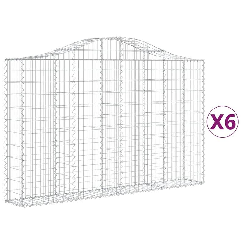 vidaXL Gabion Basket Arched Gabion Basket Planter for Flower Galvanized Iron - 78.7 x 78.7 x 23.6 inch
