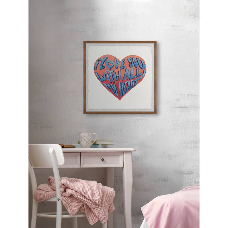 I Love You with All My Heart II Framed Wall Art, Elegant Home Touch - Sophisticated Artwork for Refined Décor
