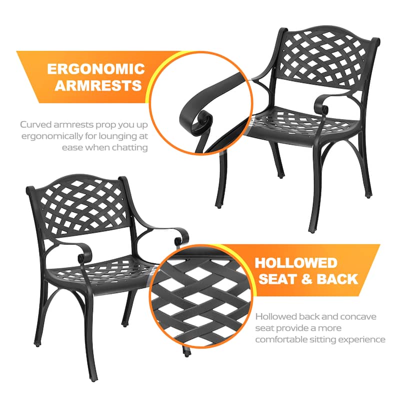 Outdoor 2-Person Cast Aluminum Bistro Set