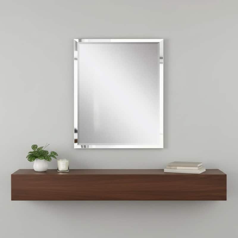 HomeRoots 42" White Solid Wood Framed Accent Mirror - 32.00 in. x 42.00 in. x 3.00 in. - 32.00 in. x 42.00 in.  x 3.00 in.