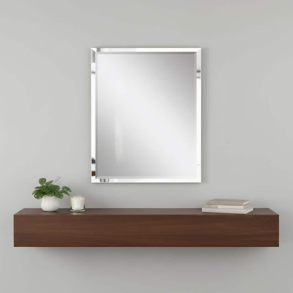HomeRoots 42" White Solid Wood Framed Accent Mirror - 32.00 in. x 42.00 in. x 3.00 in.