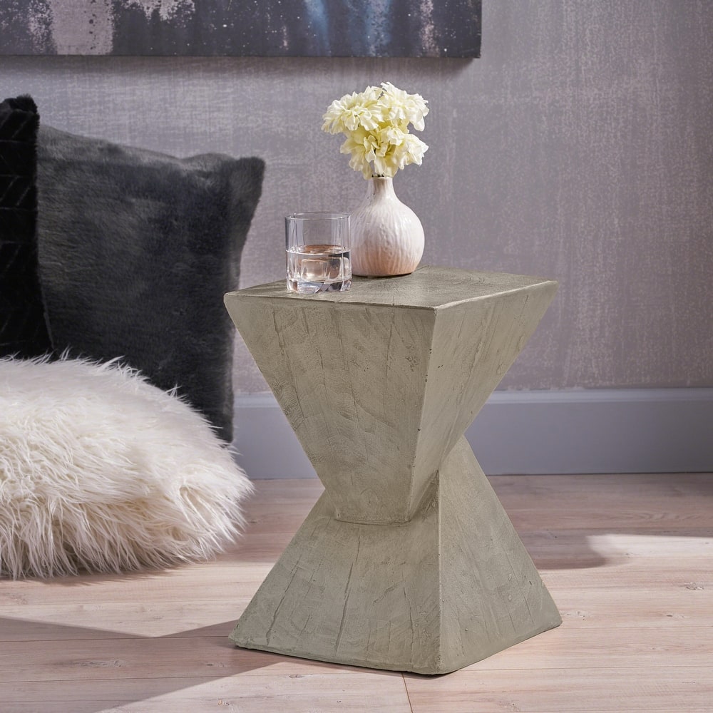 Roomfitters Modern Fluted Side Table, Stylish Round Pedestal End Table for Living Room, Bedroom, or Office