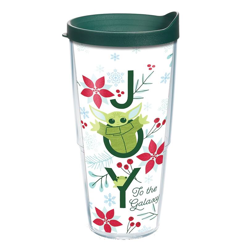 Tervis Star Wars The Mandalorian Christmas Holiday Joy Made in USA Double Walled Insulated Travel Tumbler, Classic - 24oz - 24oz
