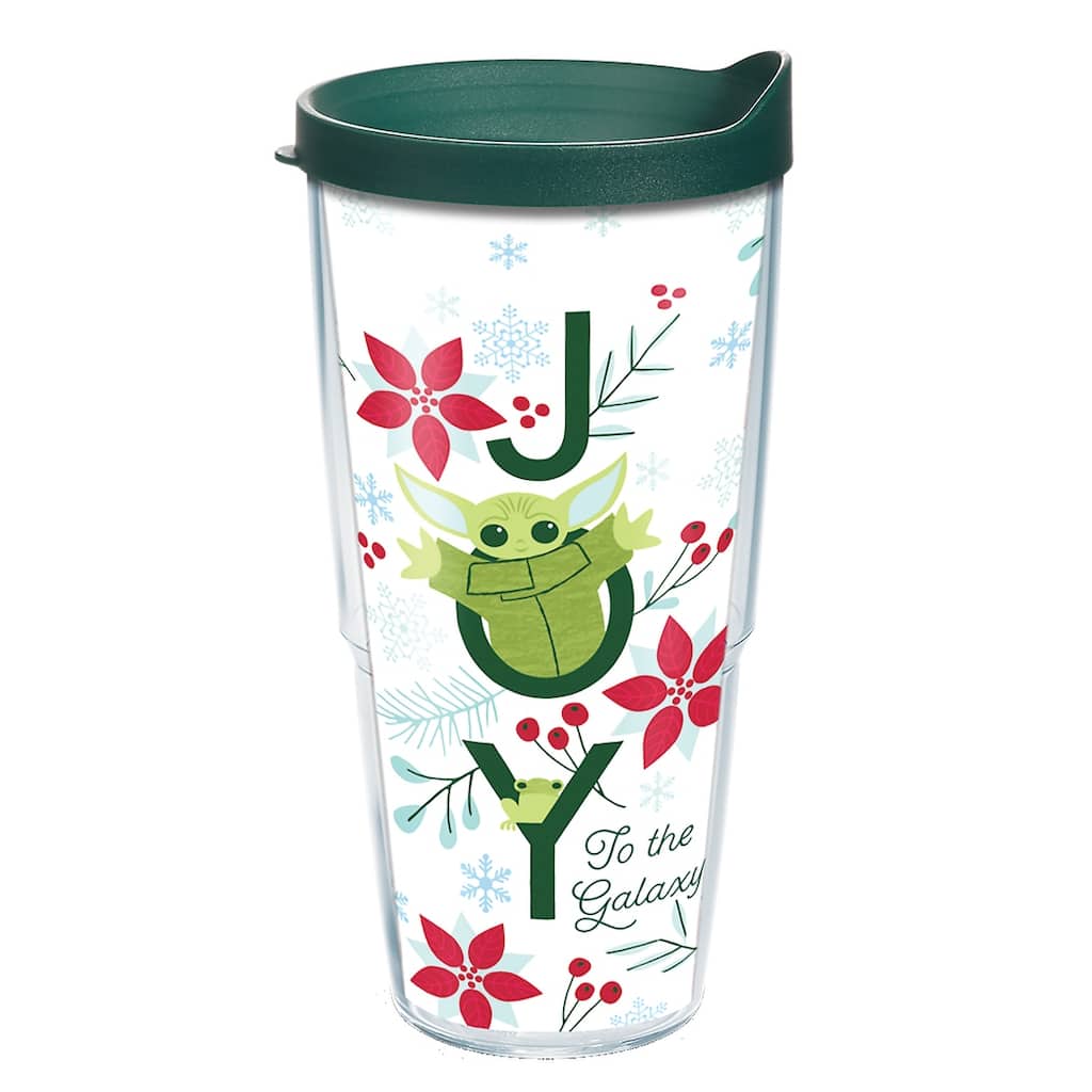Tervis Star Wars The Mandalorian Christmas Holiday Joy Made in USA Double Walled Insulated Travel Tumbler, Classic - 24oz