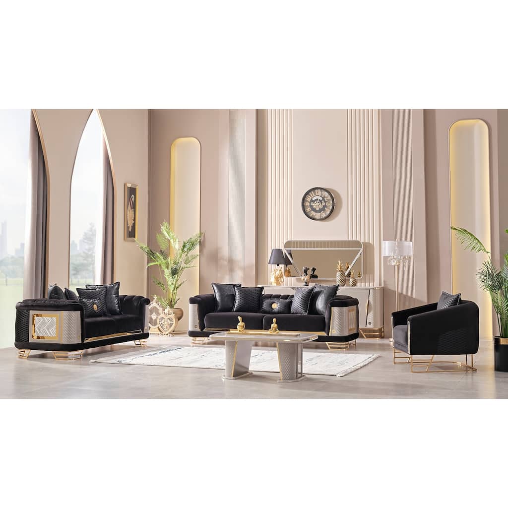 Rekman 4 Pieces Living Room Sets 1 Sofa 1 Loveseat 2 Chair