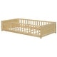 preview thumbnail 36 of 58, Sturdy Structure Floor Twin size Platform Bed with Built-in Book Storage Rack,Kids and Baby